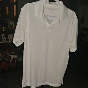 Haggar Mens White Polo Short Sleeve Top. Sz Medium. Nwots